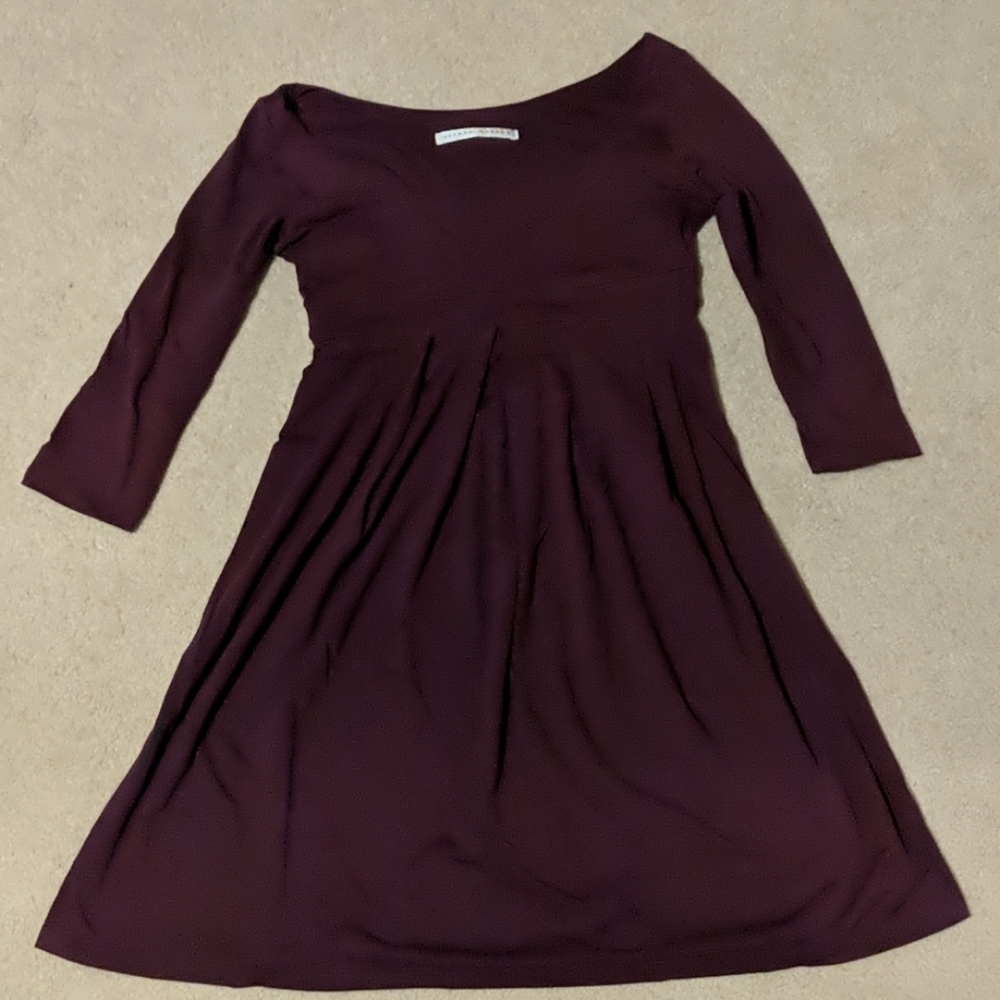 Susana Monaco purple empire waist sleeved dress, M